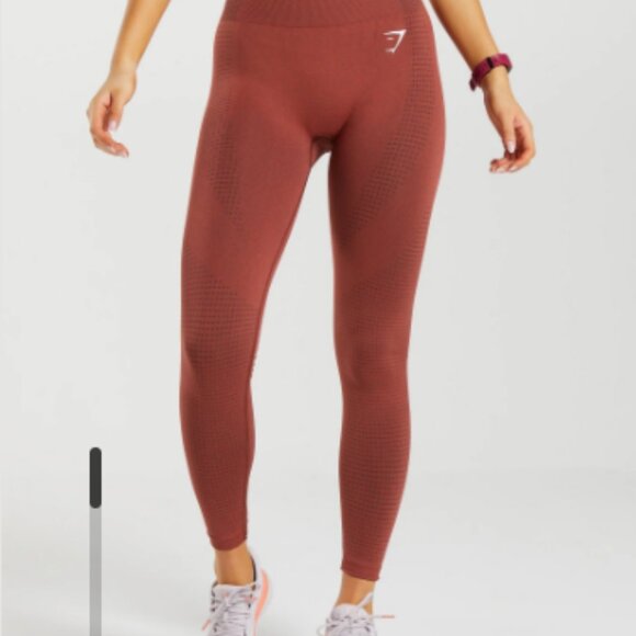 Gymshark Vital Seamless 2.0 Leggings Brick Red Marl - Picture 2 of 5